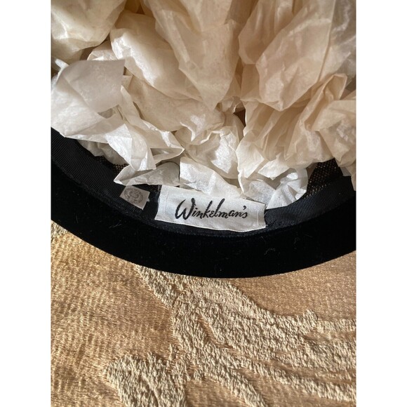 Vintage 60s Cloche Hat 1960s Gold & Black Oversize Pillbox Retro Jackie Kennedy